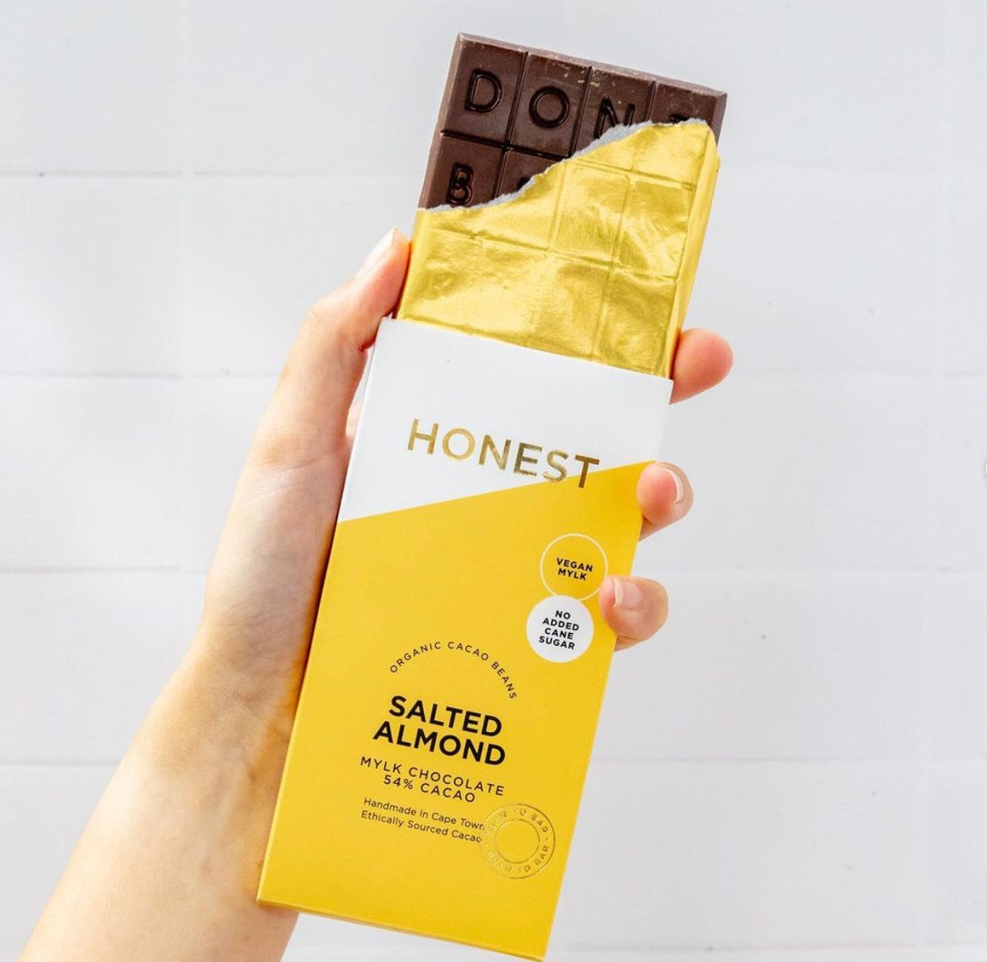 Honest Chocolate - 54% Salted Almond Slab - Shop Online!