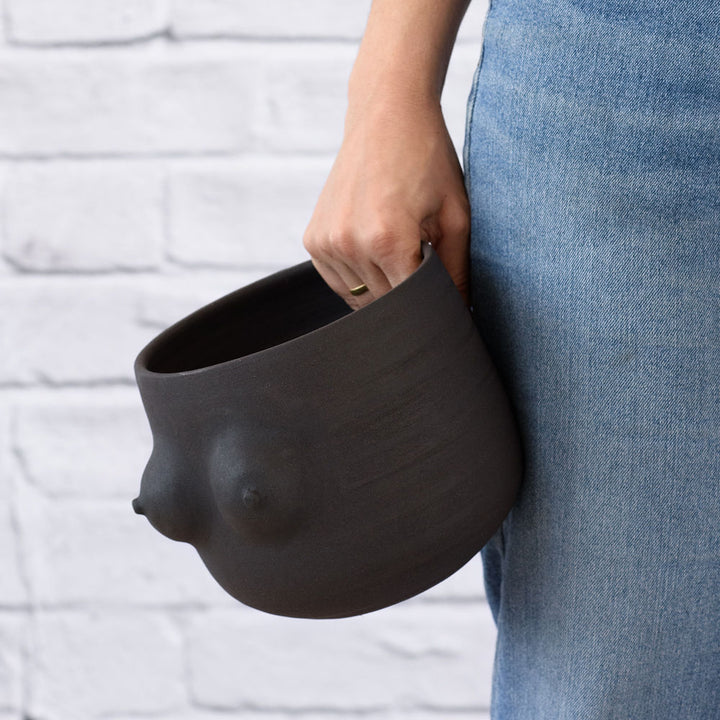 Boob Planter - Black Clay - Shop Online!