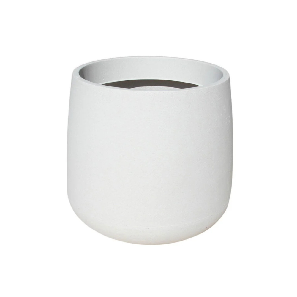 Bios Planter - Off White with a clean, modern shape and matte texture, perfect for indoor and outdoor use.