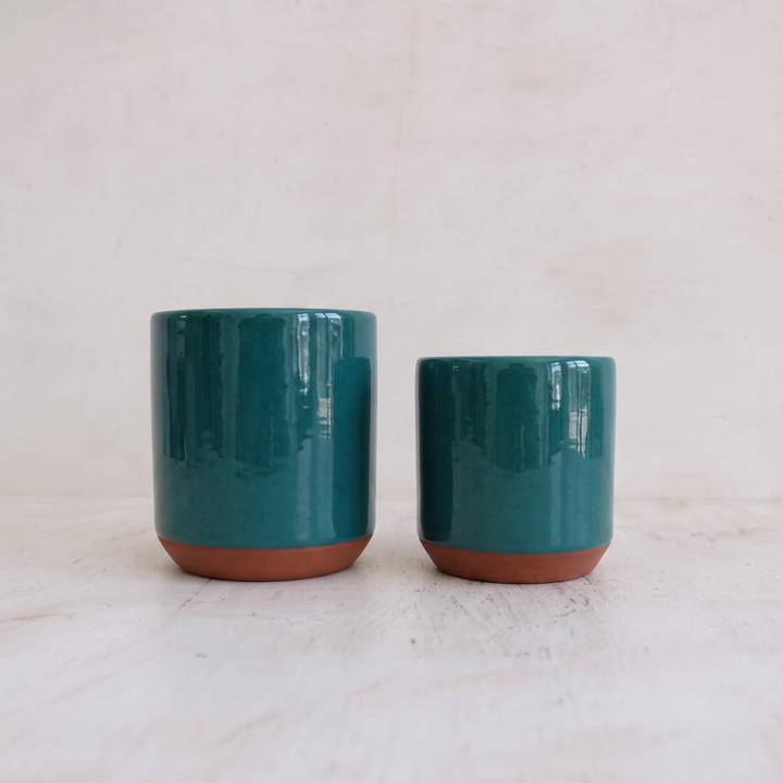 Turquoise and Terracotta Cups 2 sizes