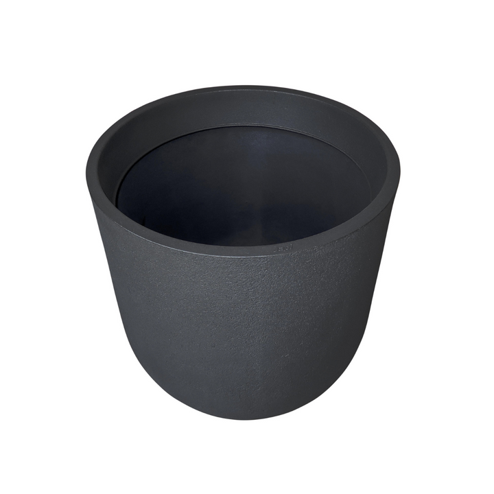 Black planter pot on a white background