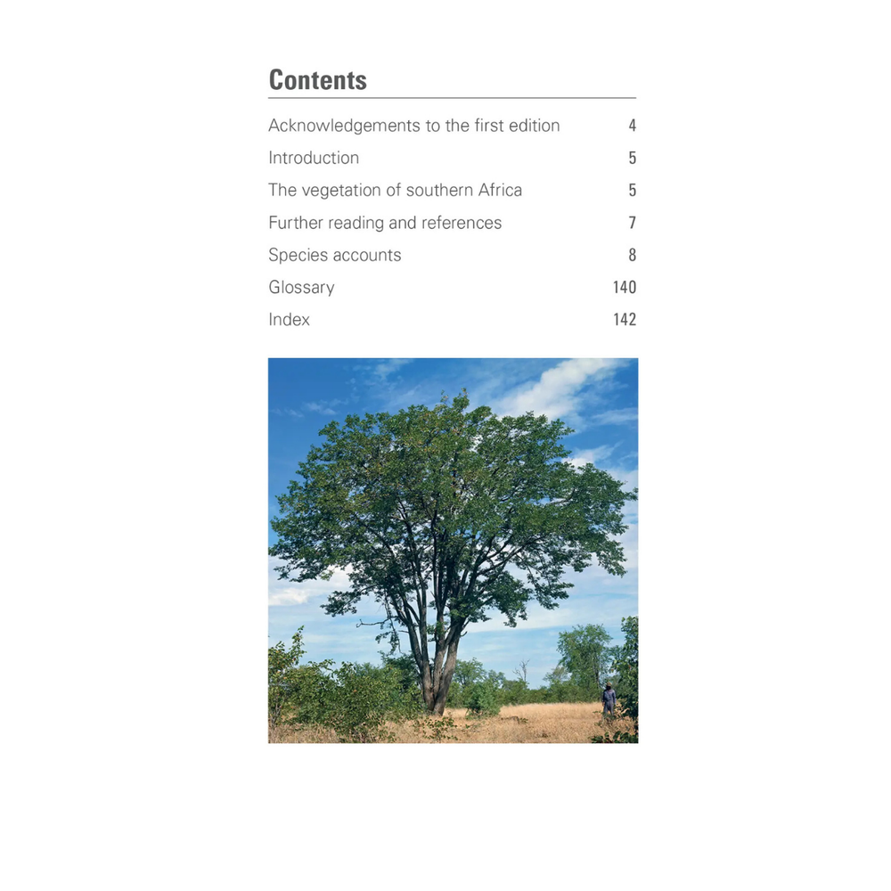 Table of contents with a tree image on a white background