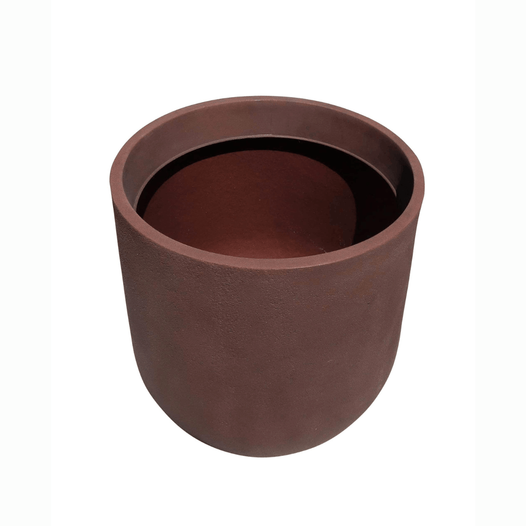 Rustic Cask Planter - Corten Steel featuring a sleek, modern design with a textured finish.