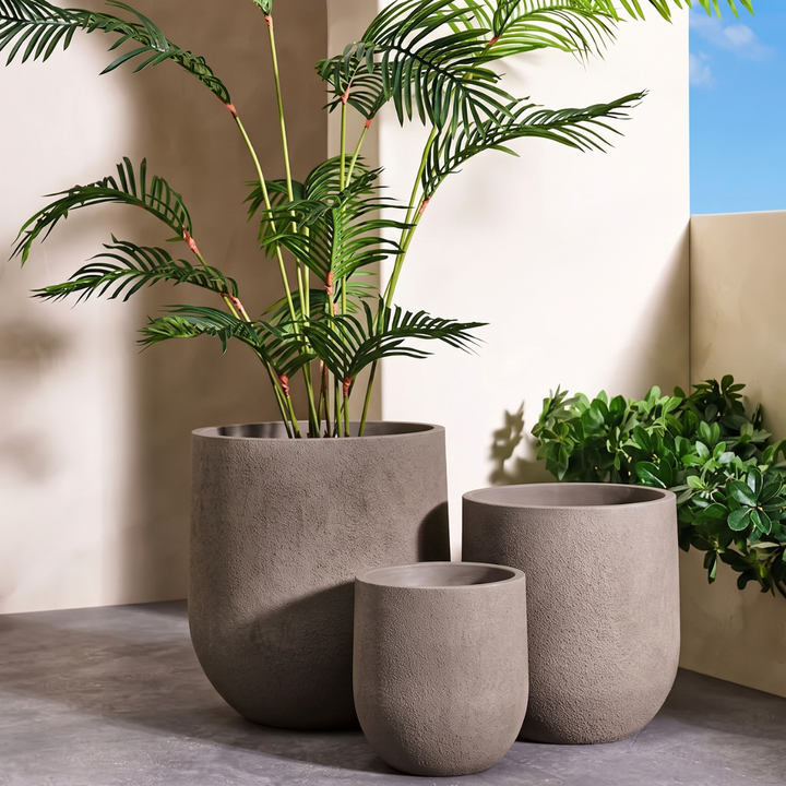 Rustic Cask Planter - Macchiato in lifestyle setting 