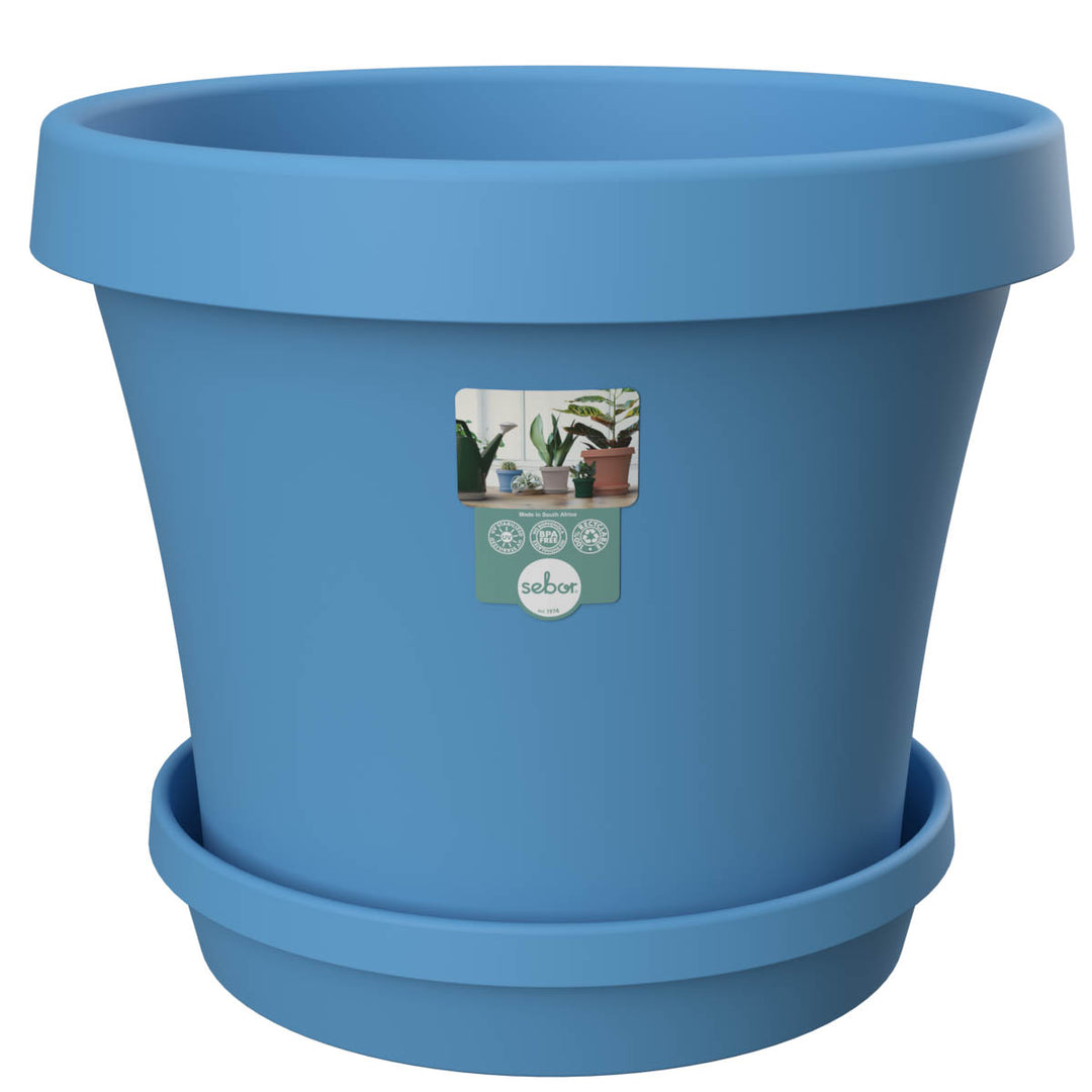 plastic pots for plants south africa Sebor Super Pot - Pool Blue