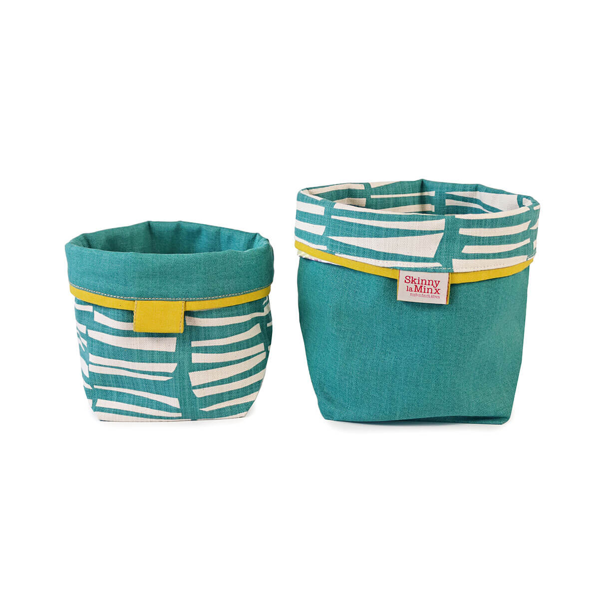 Reversible Soft Bucket - Woodpile - Teal | Indoor Plant Pot