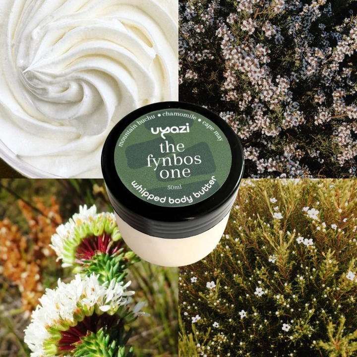Uyazi  Body butter on background of main ingredients
