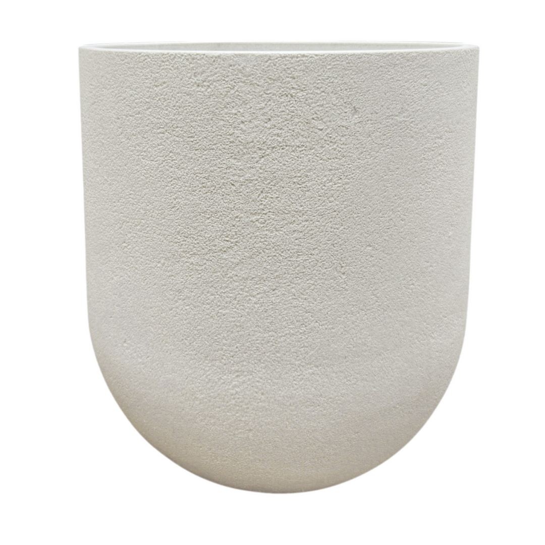 White textured planter on a white background