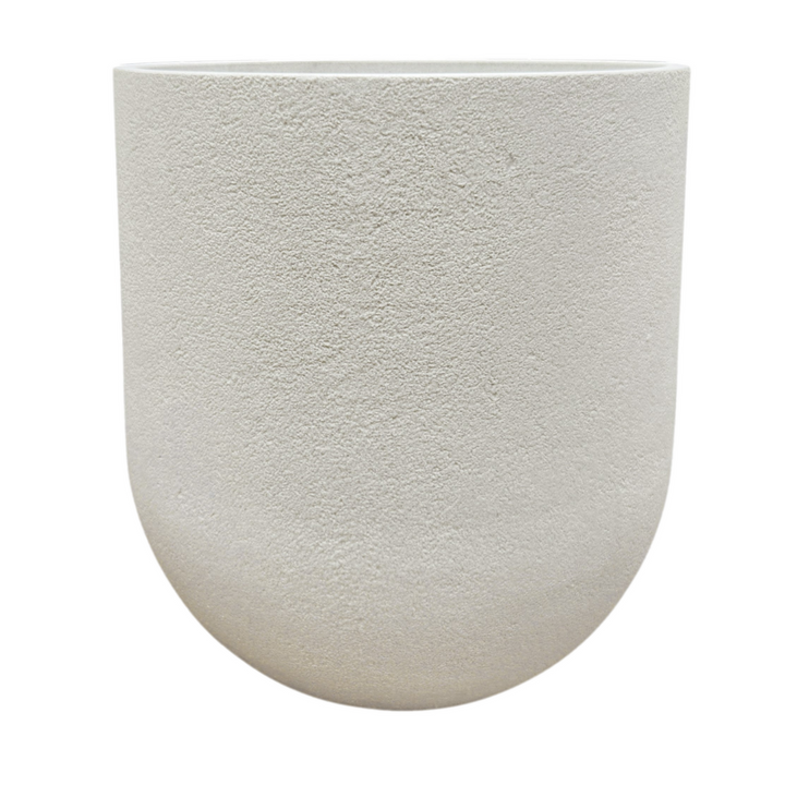 White textured planter on a white background