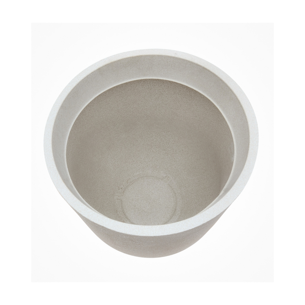White polyresin  planter on a white background