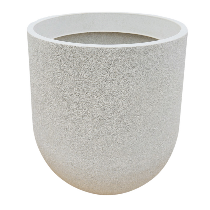 White textured plant pot on a white background